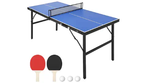 ChicCoutured Portable Table Tennis Set with Paddles and Balls in Blue